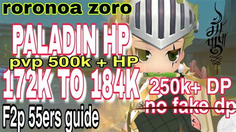 Ragnarok Origin PALADIN 500k HP Pvp 170k To 184k HP Pve By Roronoa Zoro