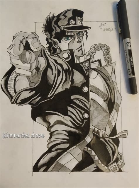 A Jotaro drawing by me, hope you guys like it. : r/StardustCrusaders