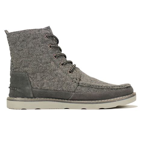 Toms For Men Searcher Boot Castlerock Grey Quilted Wool Suede