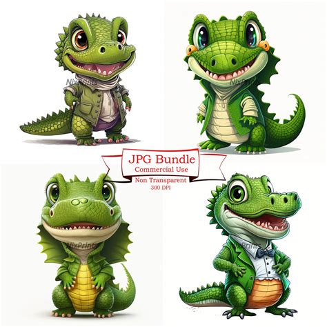 Crocodile Hatchling Clipart Set 300 DPI High Quality JPG - Etsy
