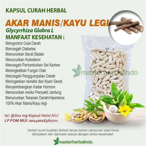 Jual AKAR MANIS Kayu Legi 100 Kapsul Curah Herbal Gatal Hepatitis C