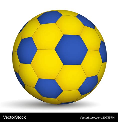 Football Ball Blue Yellow Color Royalty Free Vector Image