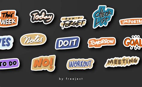 Free 14 Word Sticker Vol 3 Vector And Png Psfiles