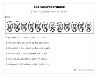 Les Nombres Ordinaux Ordinal Numbers French Version Tpt