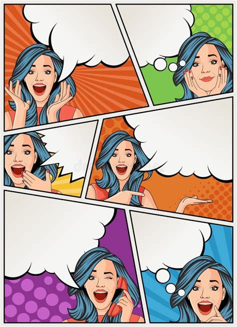 Comic Book Page With People Talking Comic Strip Background With Speech ...