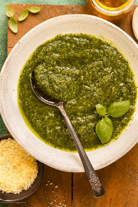 Authentic Basil Pesto Sauce Recipe Homemade Genovese Pesto No Spoon Necessary