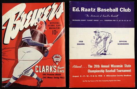 Lot Detail Wisconsin Baseball Program Scorecard Collection