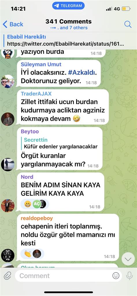 Ali Macit on Twitter Ebabil Harekatının son Telegram postunun altına