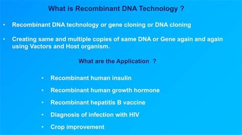 Recombinant Dna Technology Ppt