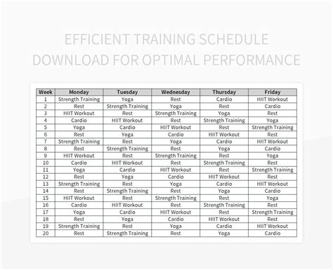 Efficient Training Schedule Download For Optimal Performance Excel