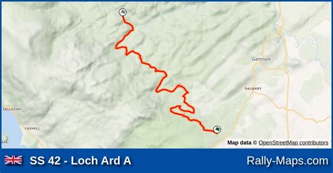 SS 42 Loch Ard A Stage Map Arnold Clark Scottish Rally 1983 BRC