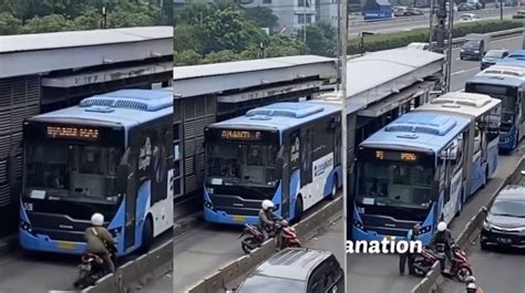 Duh Pemotor Nekat Terobos Jalur Busway Bikin Ribet Pengendara Lain