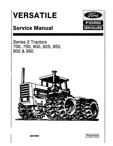 Ford Versatile 750 Series 2 Tractor Service Repair Manual By