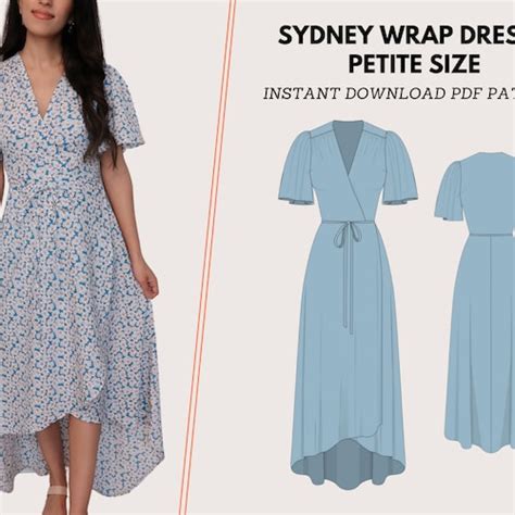 Wrap Dress Pdf Sewing Pattern Ruffle Wrap Dress Pattern Etsy