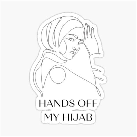 Hands Off My Hijab Minimalist Illustration Sticker By Andrew2024