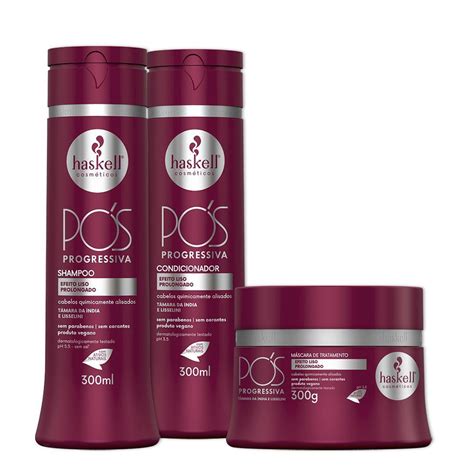 Kit Haskell Pós Progressiva Shampoo Condicionador E Mascara Submarino