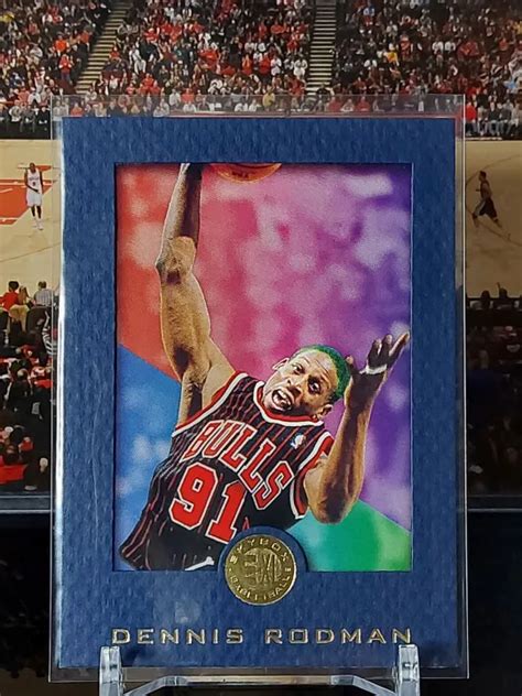 Rare NBA Card Dennis Rodman 1996 Skybox E XL Blue 13 Nrmnt Bulls