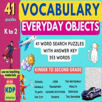 Vocabulary Word Search: Everyday Objects by rezzougui teacher | TPT