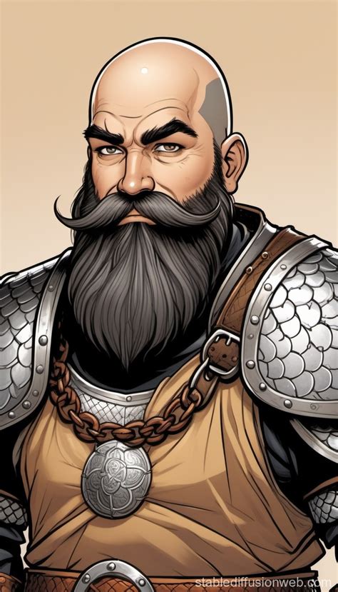 Dnd Dwarf In Chainmail On Beige Background Stable Diffusion Online