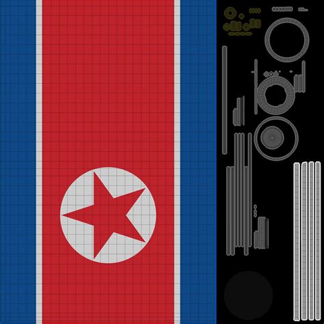 Table Flag North Korea 3D Model TurboSquid 2091210