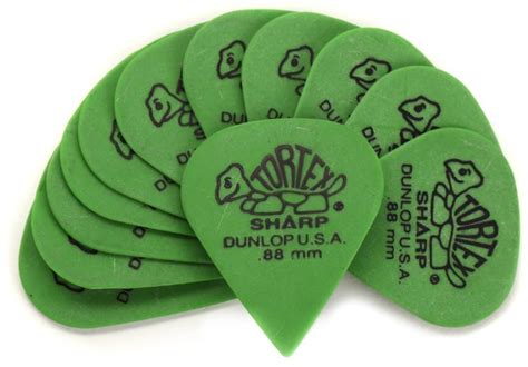 Dunlop 412P088 Tortex Sharp Guitar Picks 88mm Green 12 Pack