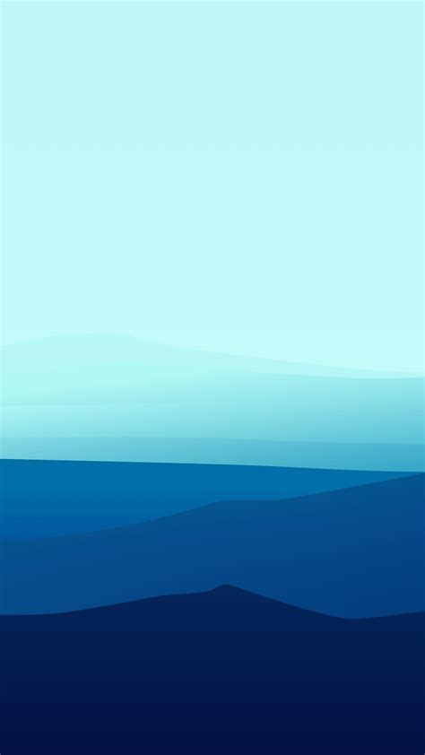 Blue gradient minimalist mountains - backiee