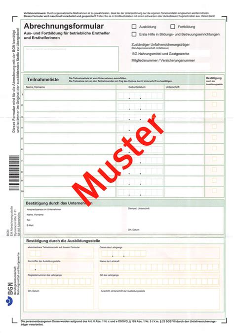 Abrechnung der Lehrgangsgebühren erstehilfe lernen de