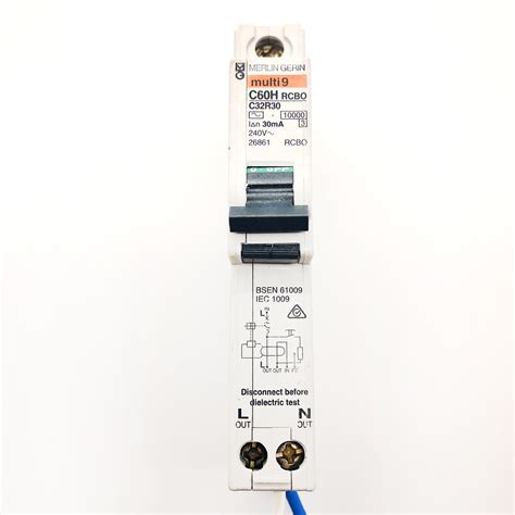 Rcbo S Merlin Gerin Multi9 C60h C32r30 26861 C32 32a 32 Amp 30ma Rcbo Circuit Breaker Type Ac