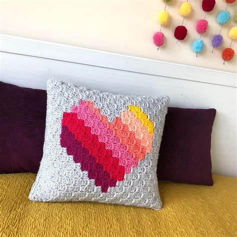 Love Heart C C Cushion Crochet Pattern By Jellybean Junction