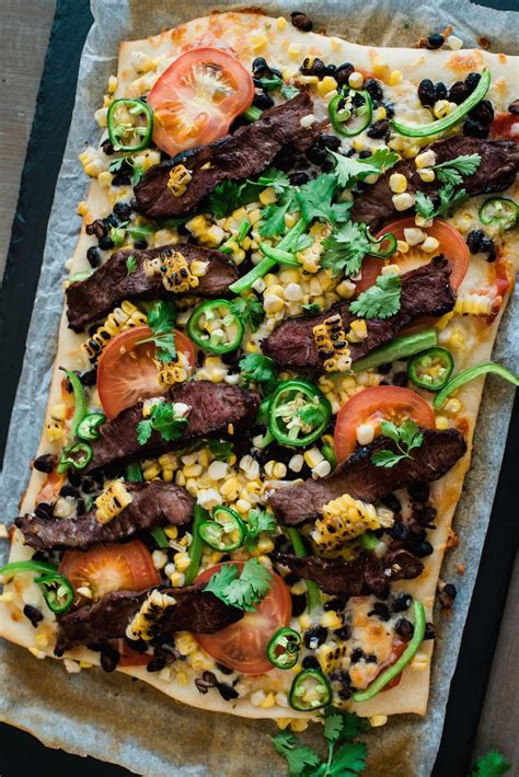 Homemade Carne Asada Taco Pizza Recipe Carne Asada Roasted Corn