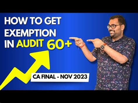 How To Get Exemption In CA Final Audit Nov 2023 CA Sanidhya Saraf