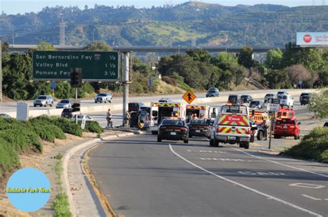 Three Hospitalized After Car Crashes Into A Pole On Southbound 605