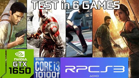 RPCS3 Test 6 Games With GTX 1650 I3 10100f YouTube