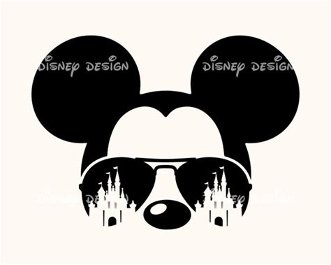 Mickey Head With Castle Svg