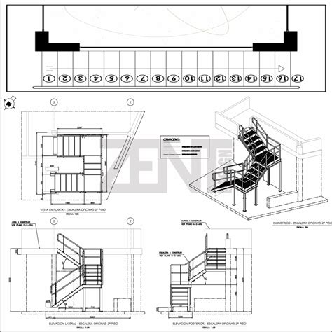 ZENT Design 2D ESCALERAS METALICAS PLANOS