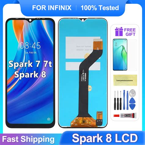 Original LCD For Tecno Spark 7 7T KF6 KG6P Spark 8 KG6 LCD For Infinix HOT 10i X659 Touch