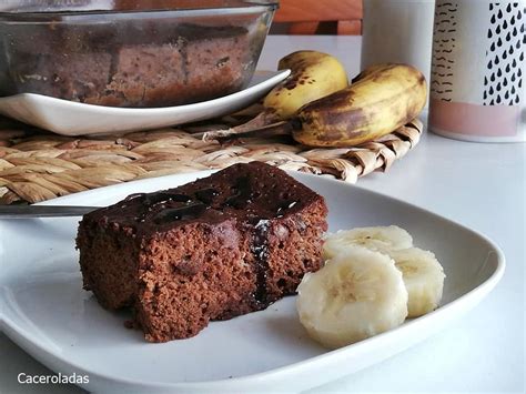 Bizcocho De Chocolate Y Pl Tano Microondas Caceroladas