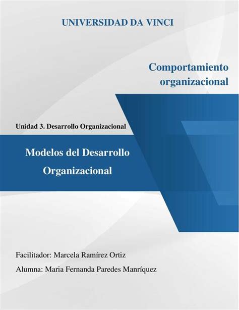 Modelos Del Desarrollo Organizacional Andrea Udocz