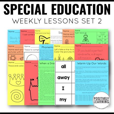 Elementary Special Education Lesson Plan Template