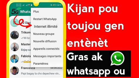 Kijan pou gen entènèt sou telefòn ou gras ak whatsApp aktive sa rapid