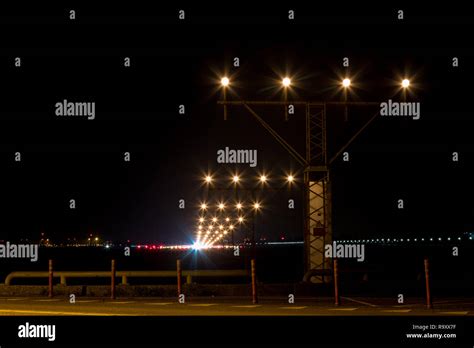 Airport runway lights at night - nerymedic