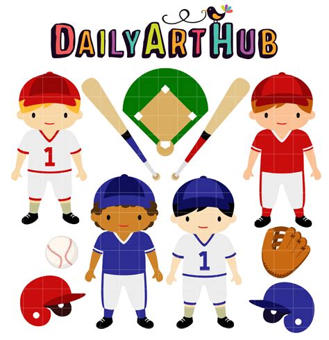 Baseball Kids Clip Art Set – Daily Art Hub // Graphics, Alphabets & SVG