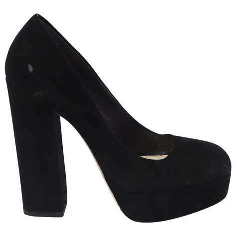 Suede Black Platform Pumps