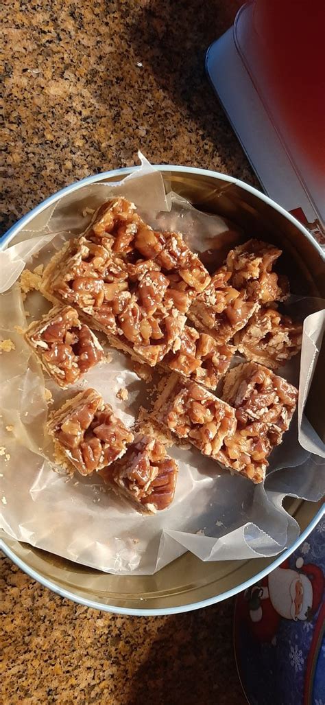 Chewy Caramel Pecan Squares Chez Carr Cuisine