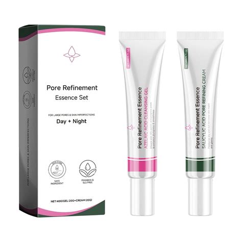 Face Pore Refinement Essence Set Azelaic Acid Cleansing Gel And Salicylic