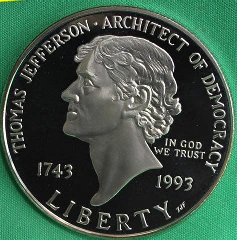 1993 S US Mint Thomas Jefferson 250th Anniversary Commemorative Proof