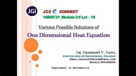 Solution Of One Dimensional Heat Equation PDE 21MAT21 18MAT21