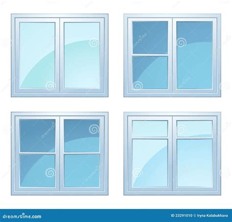 Conjunto De Ventanas Ilustración Del Vector Ilustración De Brillante 23291010