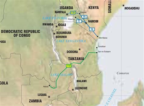 East Africa Kenya Uganda Tanzania Zambia Pipelines Map Crude Oil