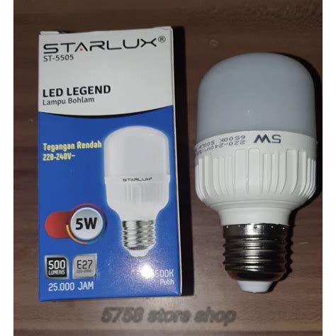 LAMPU STARLUX LED LEGEND 5 WATT BOHLAM KAPSUL PUTIH Lazada Indonesia